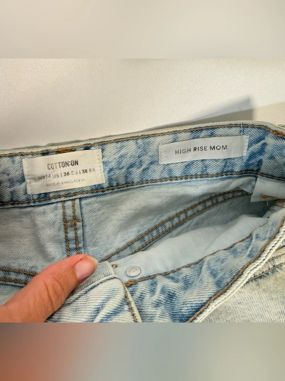 Cotton On Light Blue Frayed Denim Shorts
